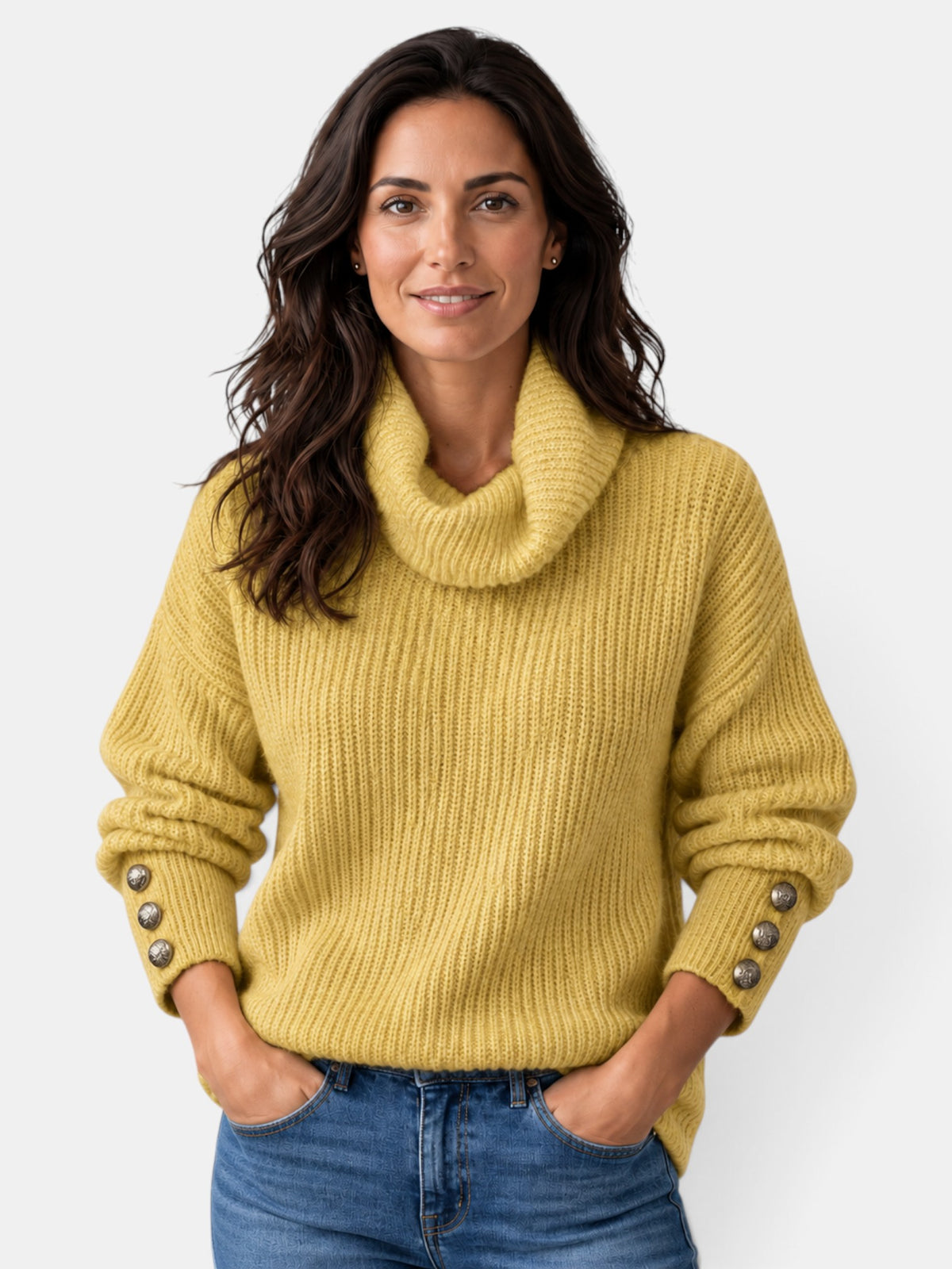 Suéter Mujer Cuello Alto Ligero