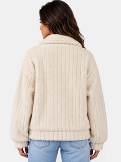 Chaqueta Mujer Teddy con Cuello