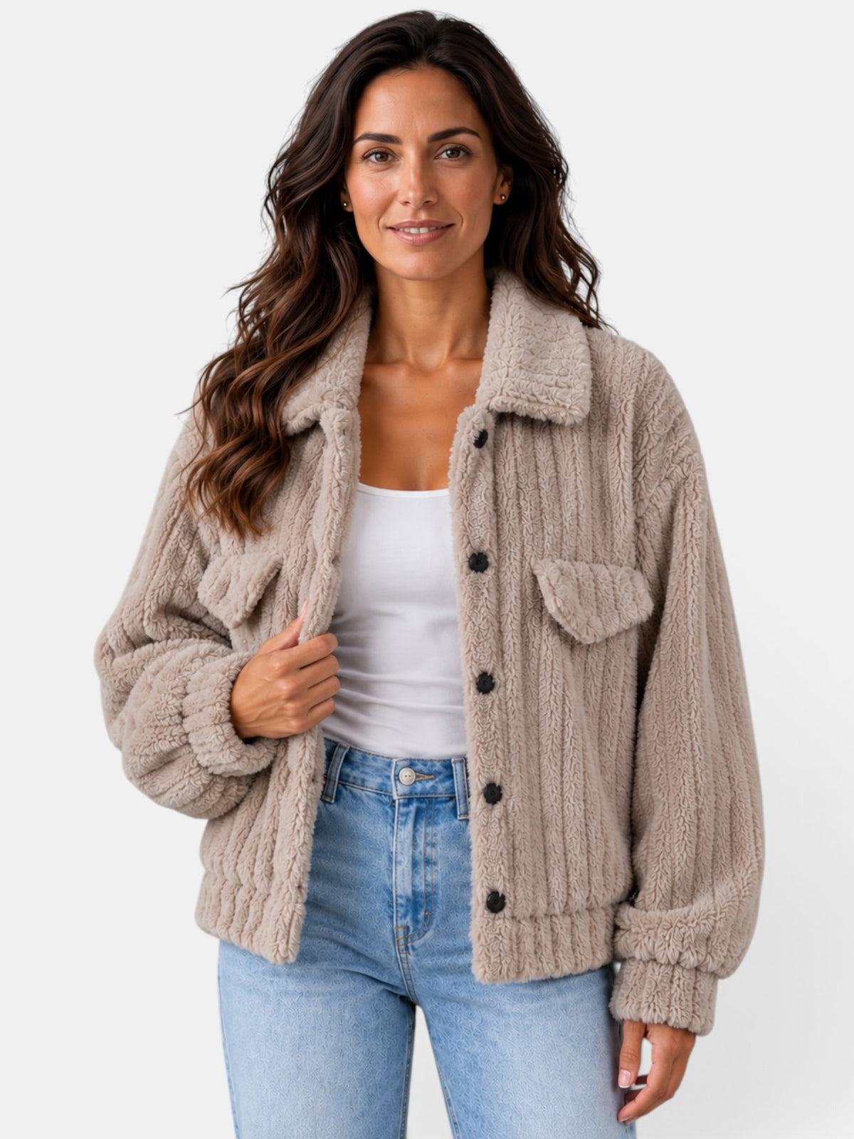 Women's Teddy Jacket with Collar