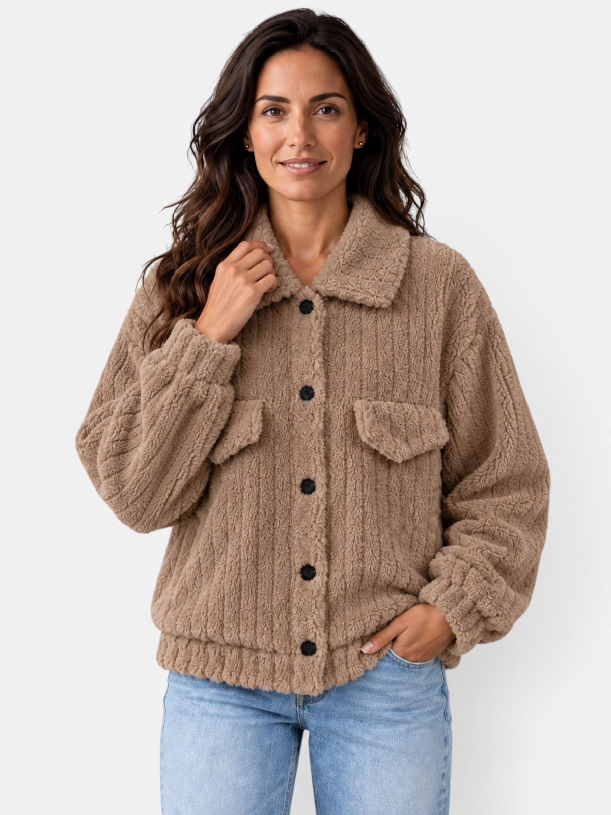 Women's Teddy Jacket with Collar
