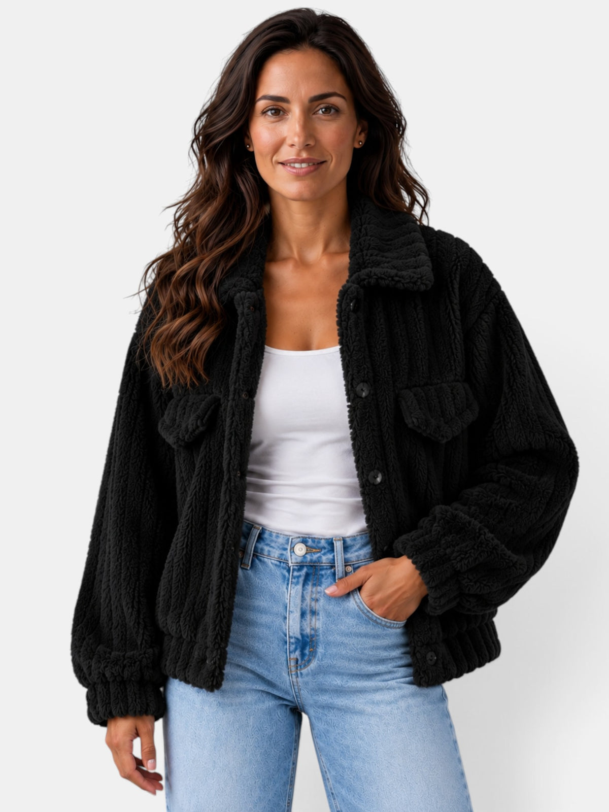 Women's Teddy Jacket with Collar