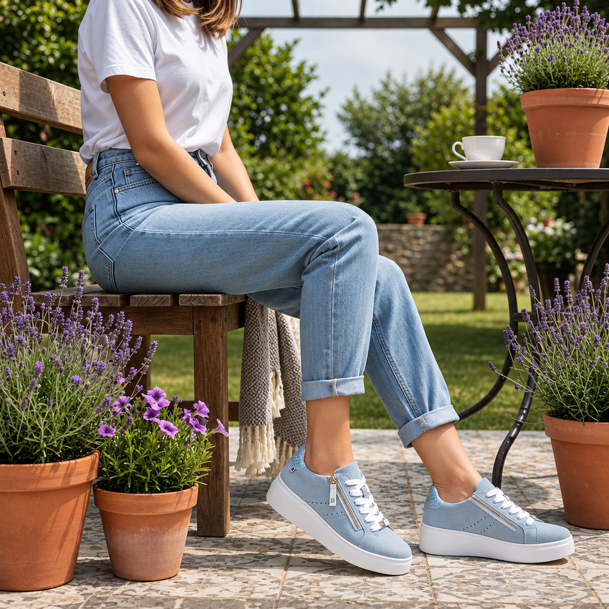 Women's Blue Casual Comfortable Sneakers