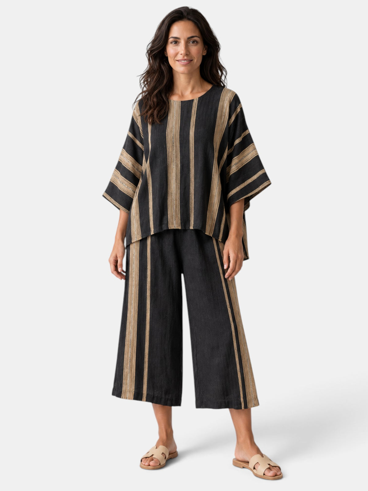 Women's Asymmetric Top and Culottes Set