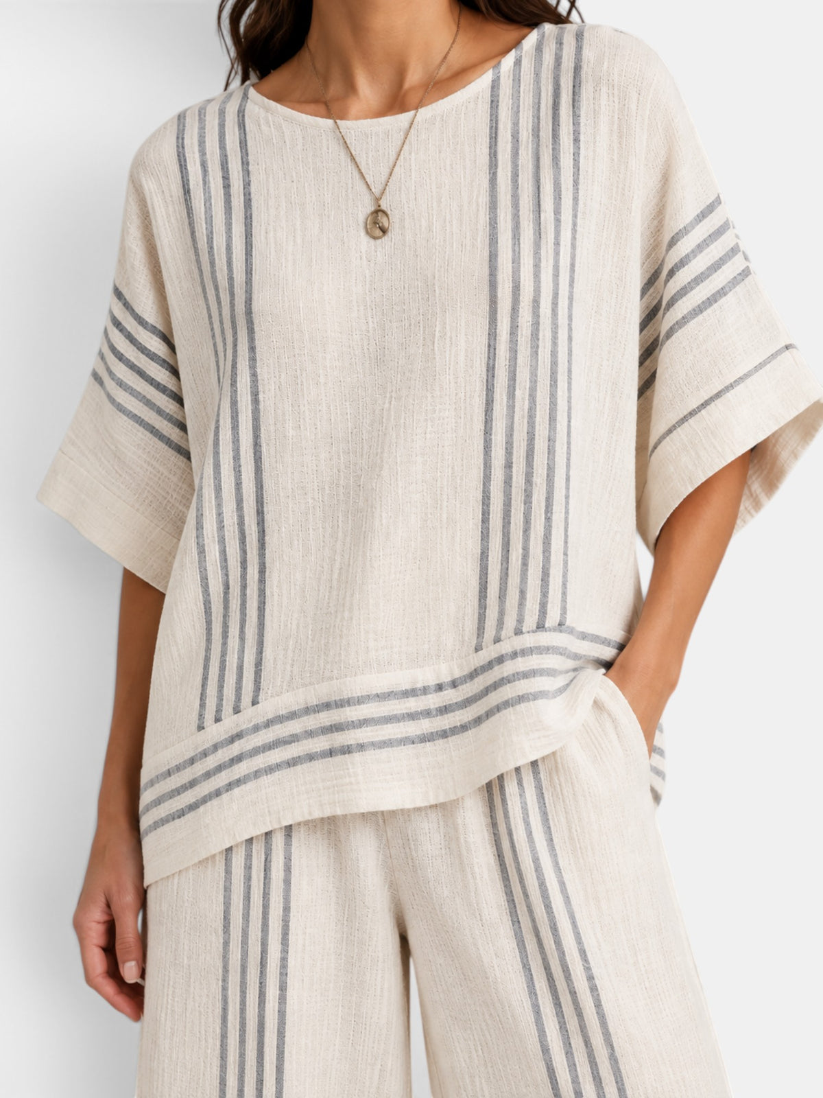 Women's Asymmetric Top and Culottes Set