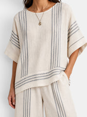 Women's Asymmetric Top and Culottes Set