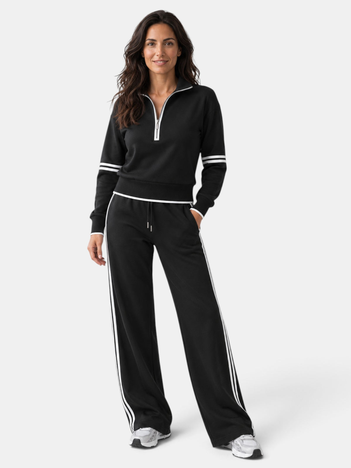 Conjunto Mujer Cuello Alto Pantalón Ancho