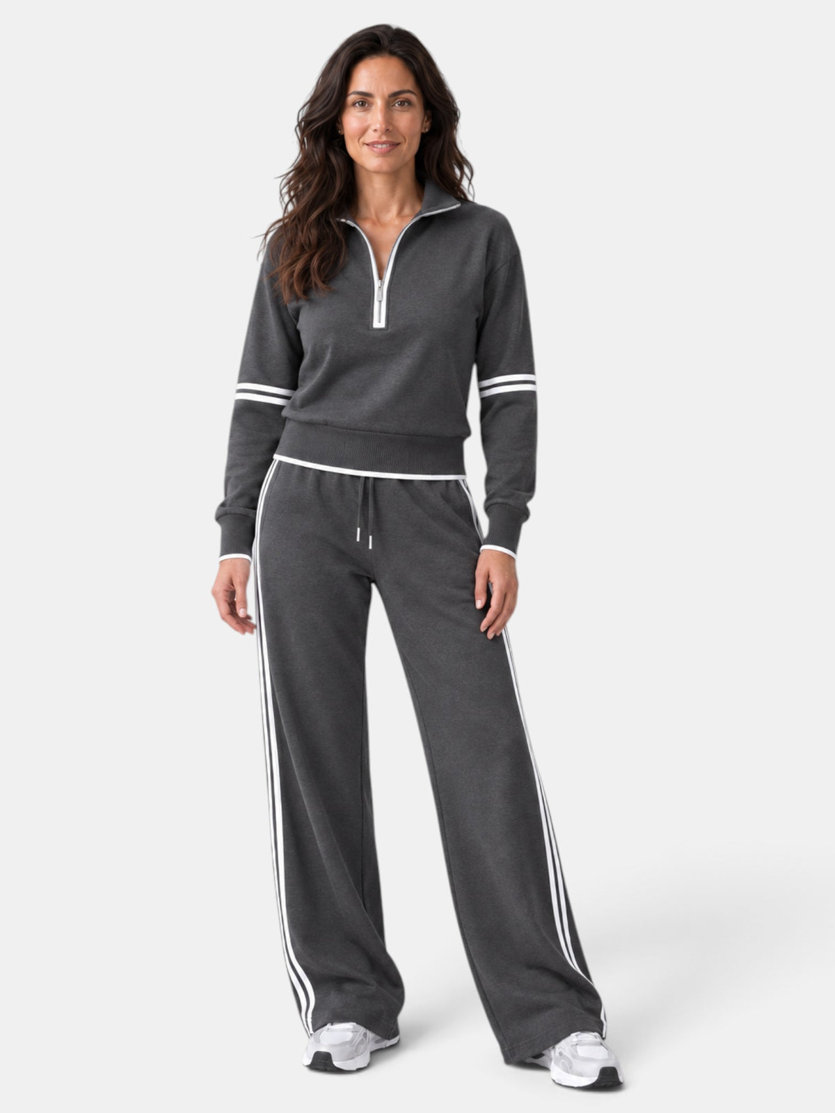 Conjunto Mujer Cuello Alto Pantalón Ancho