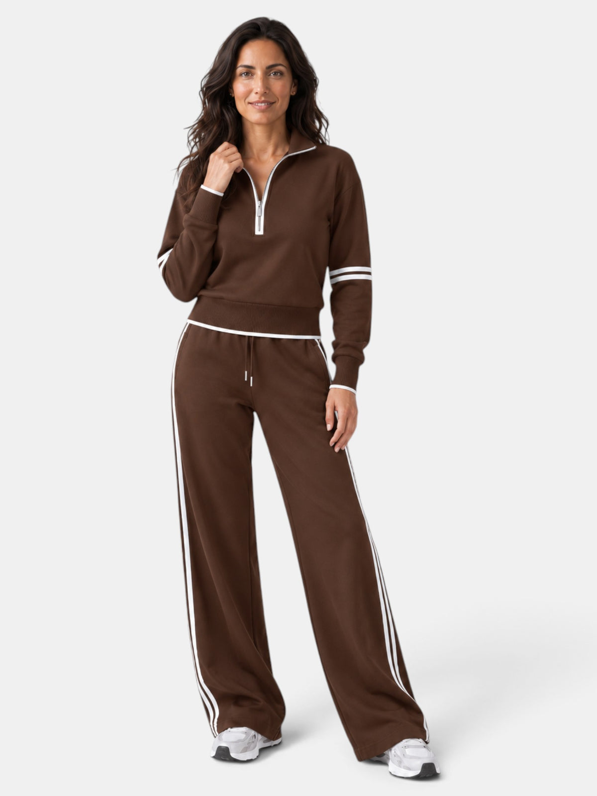 Conjunto Mujer Cuello Alto Pantalón Ancho
