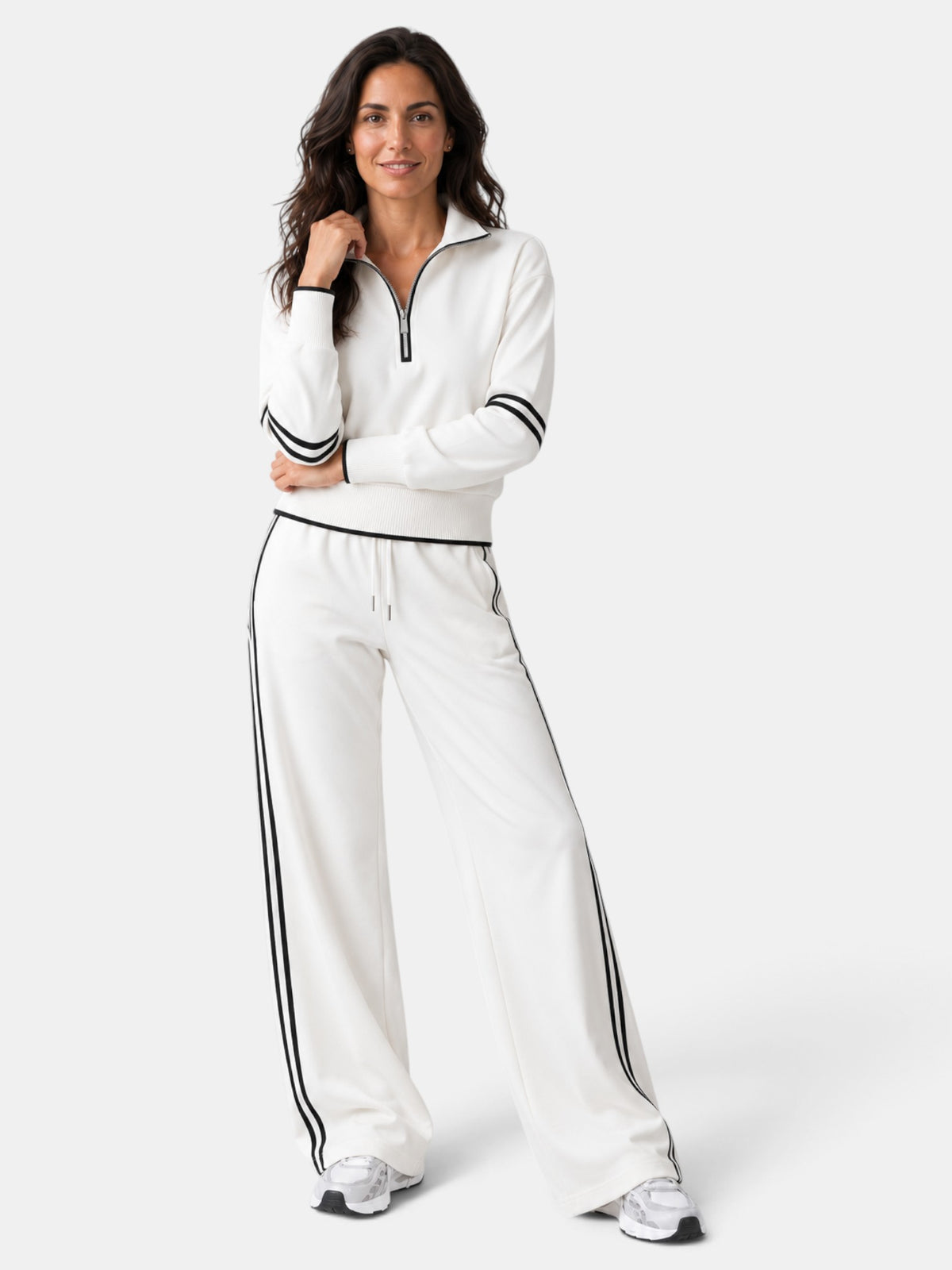 Conjunto Mujer Cuello Alto Pantalón Ancho