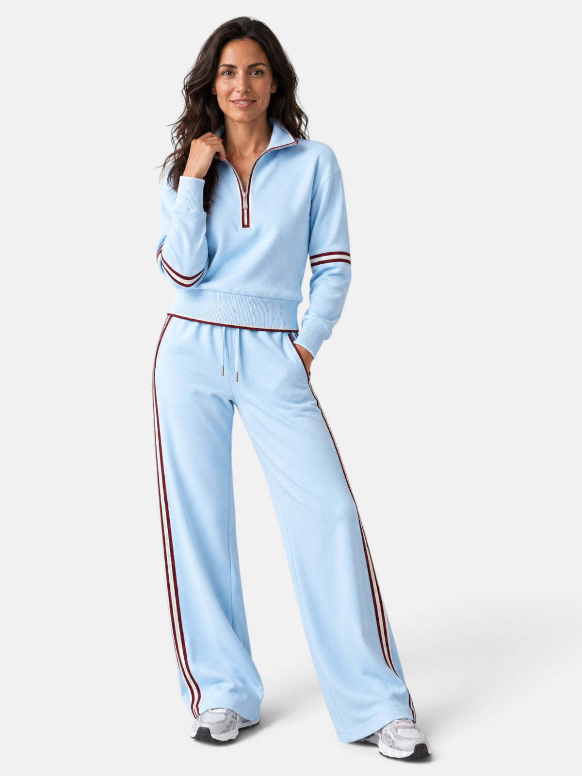 Conjunto Mujer Cuello Alto Pantalón Ancho