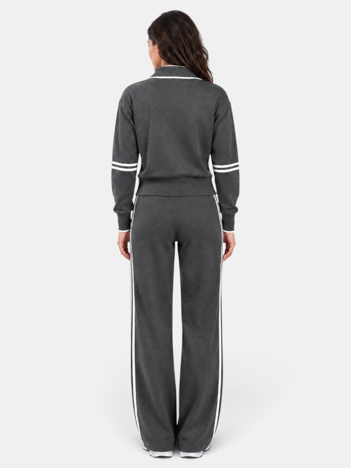 Conjunto Mujer Cuello Alto Pantalón Ancho