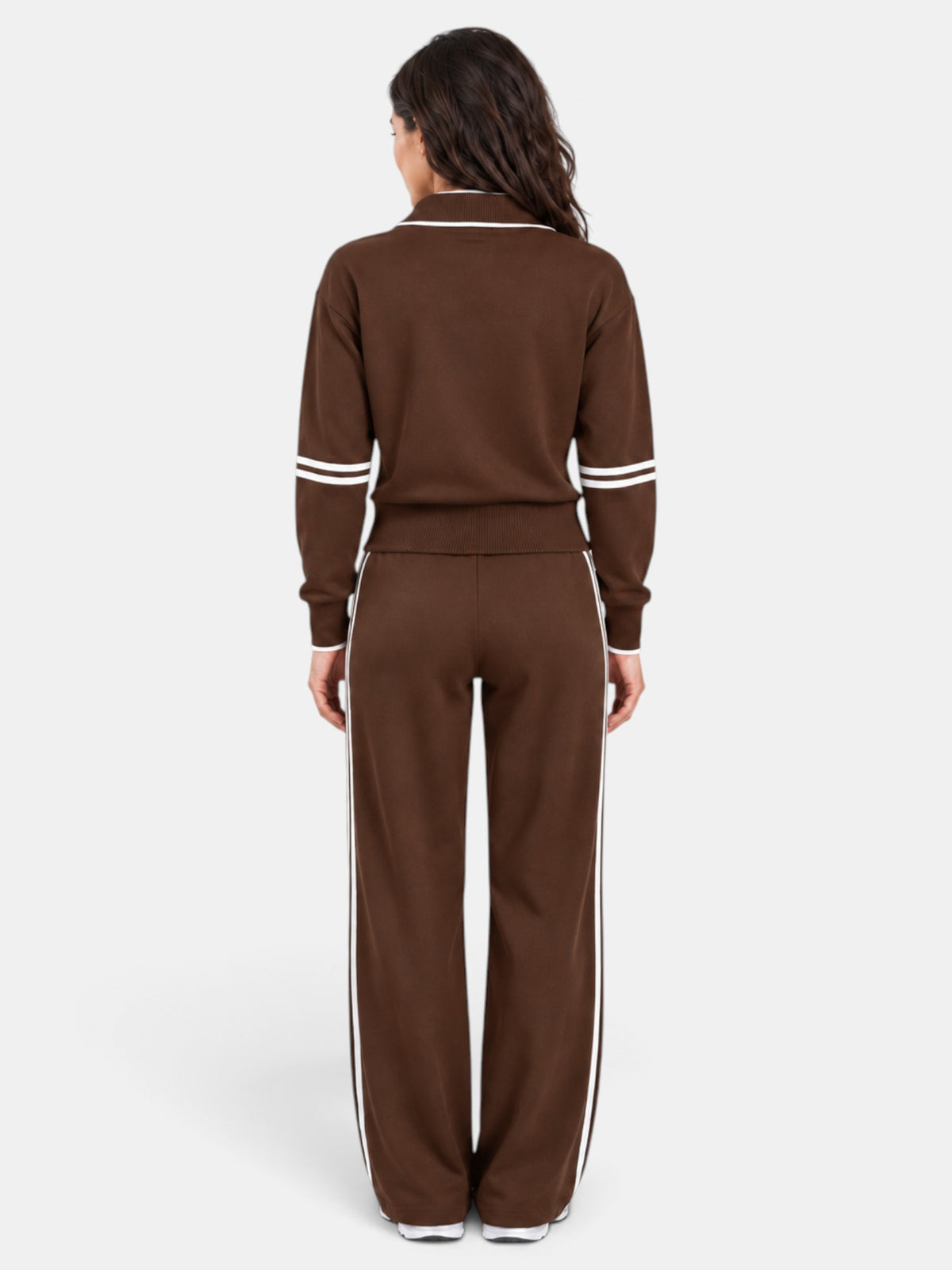 Conjunto Mujer Cuello Alto Pantalón Ancho