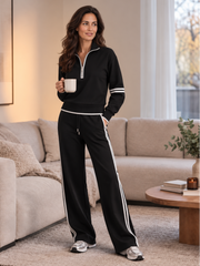Conjunto Mujer Cuello Alto Pantalón Ancho