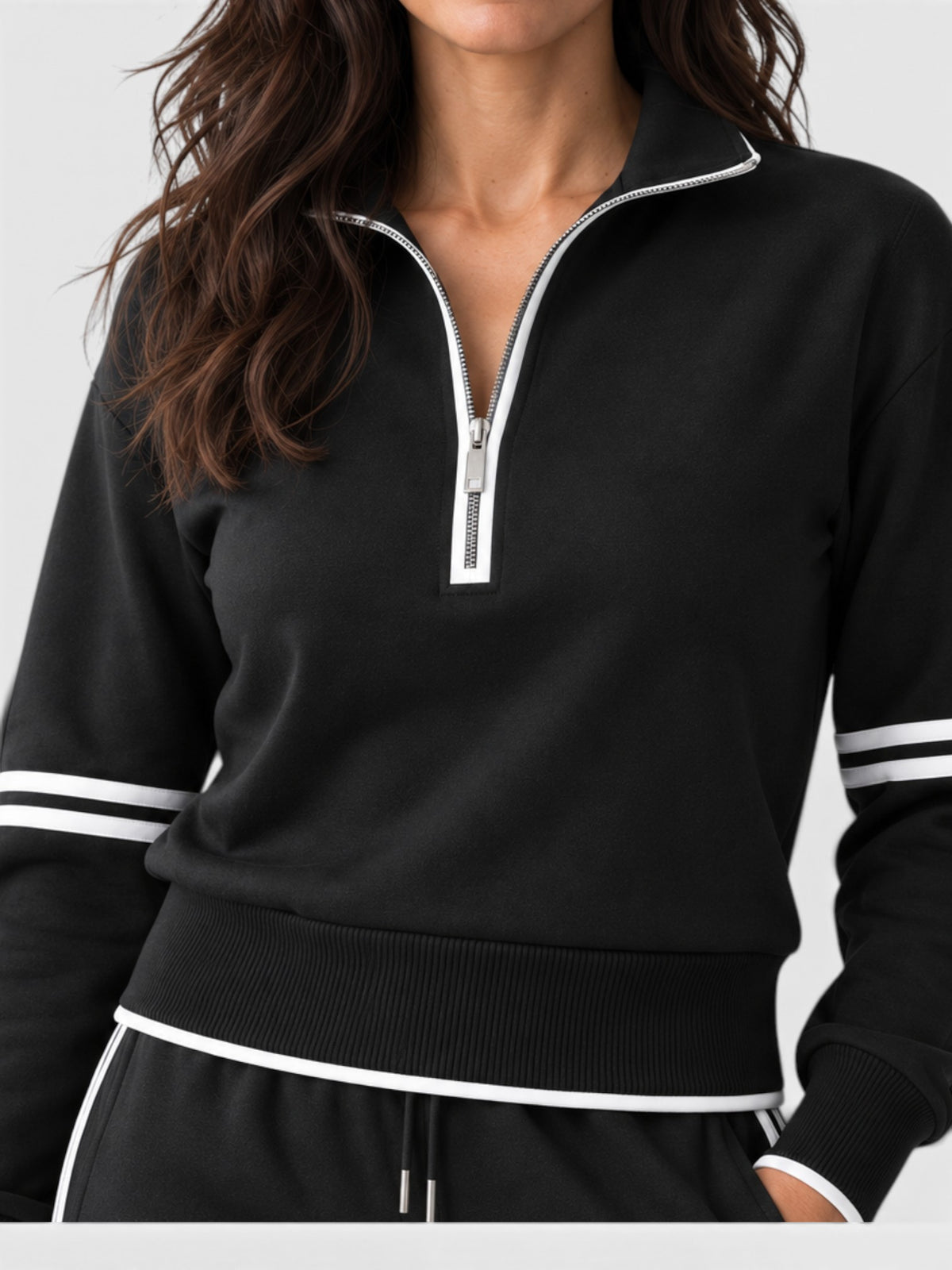 Conjunto Mujer Cuello Alto Pantalón Ancho