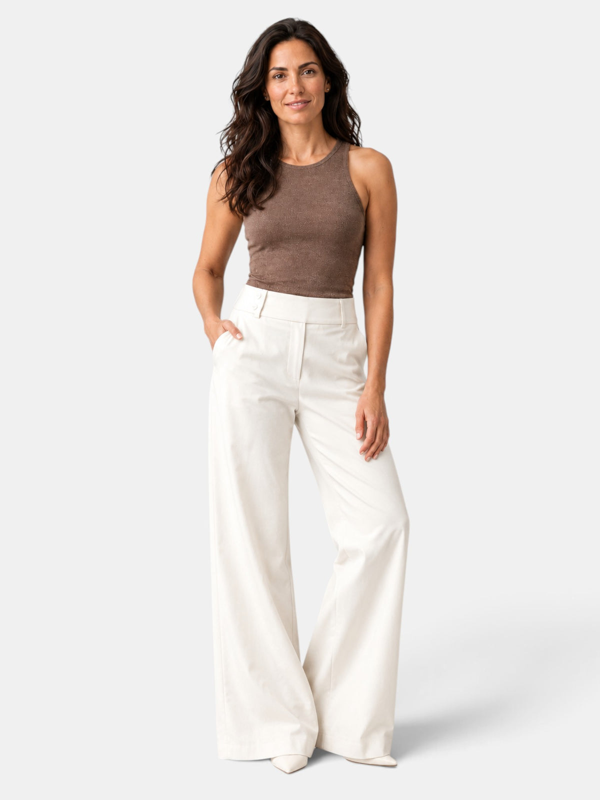 Pantalón Mujer Acampanado Cintura Alta