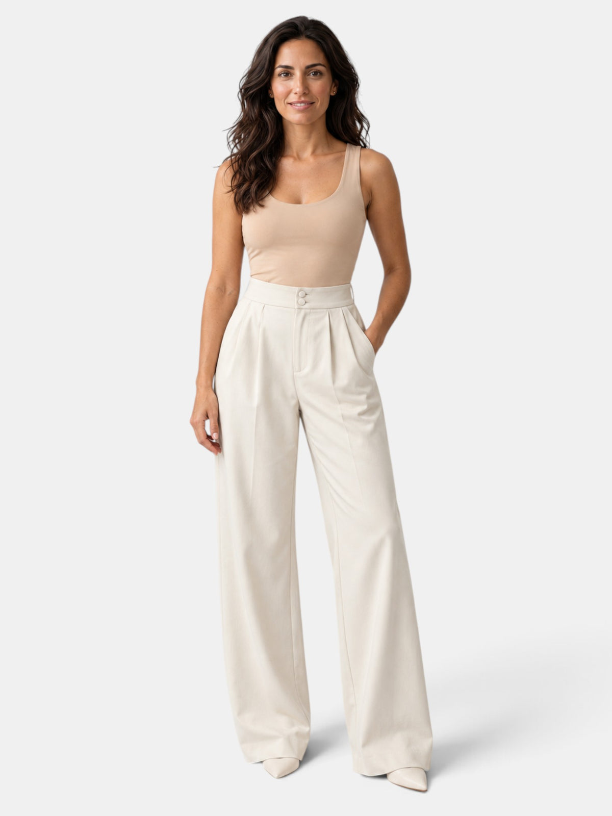 Women's Wide Leg Elastic Trousers