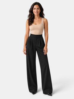 Pantalón Mujer Pierna Ancha Elástico