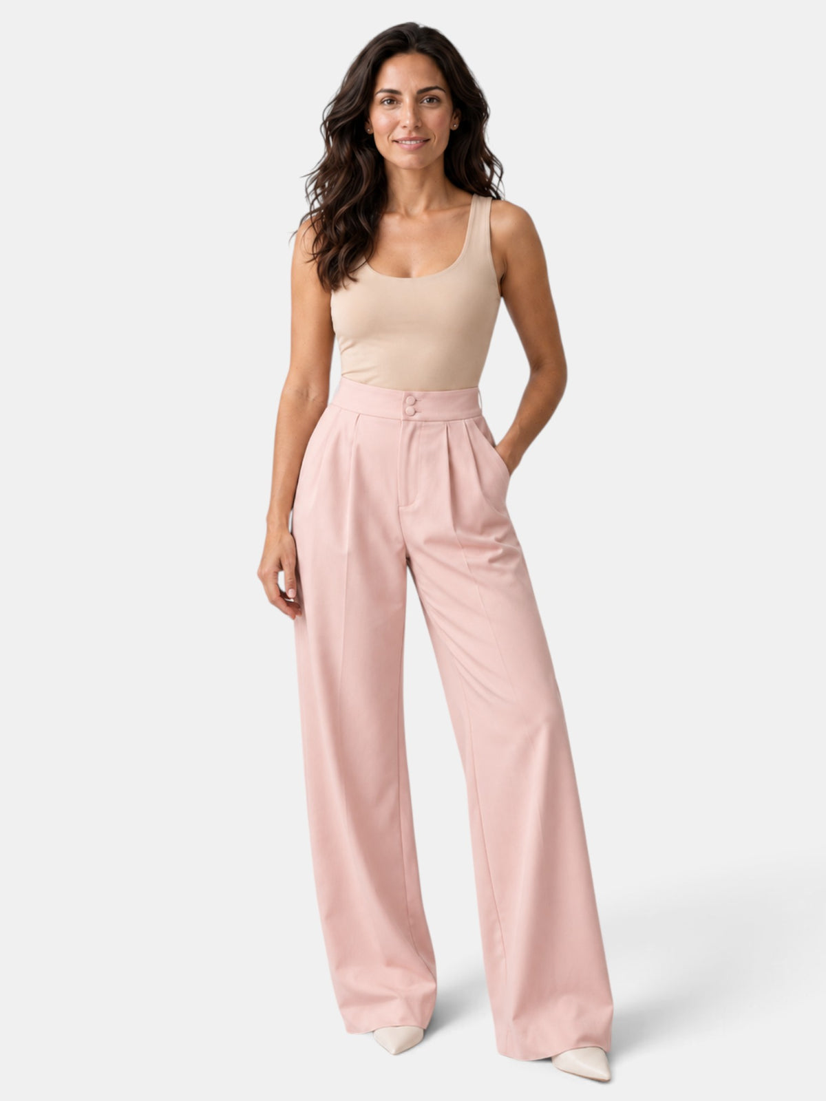 Women's Wide Leg Elastic Trousers
