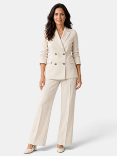 Women's Wide-Leg Pantsuit - Blazer and Pants