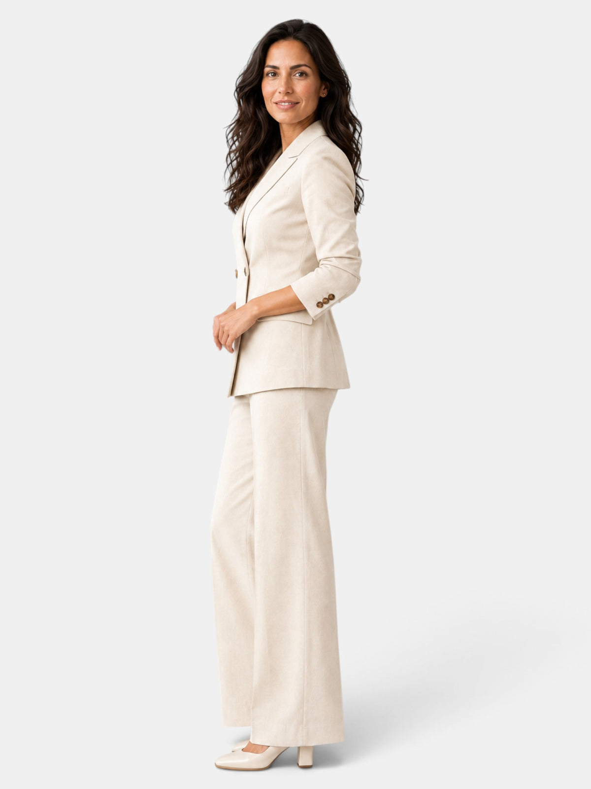 Women's Suit Blazer Wide-Leg Trousers