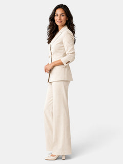 Women's Wide-Leg Pantsuit - Blazer and Pants