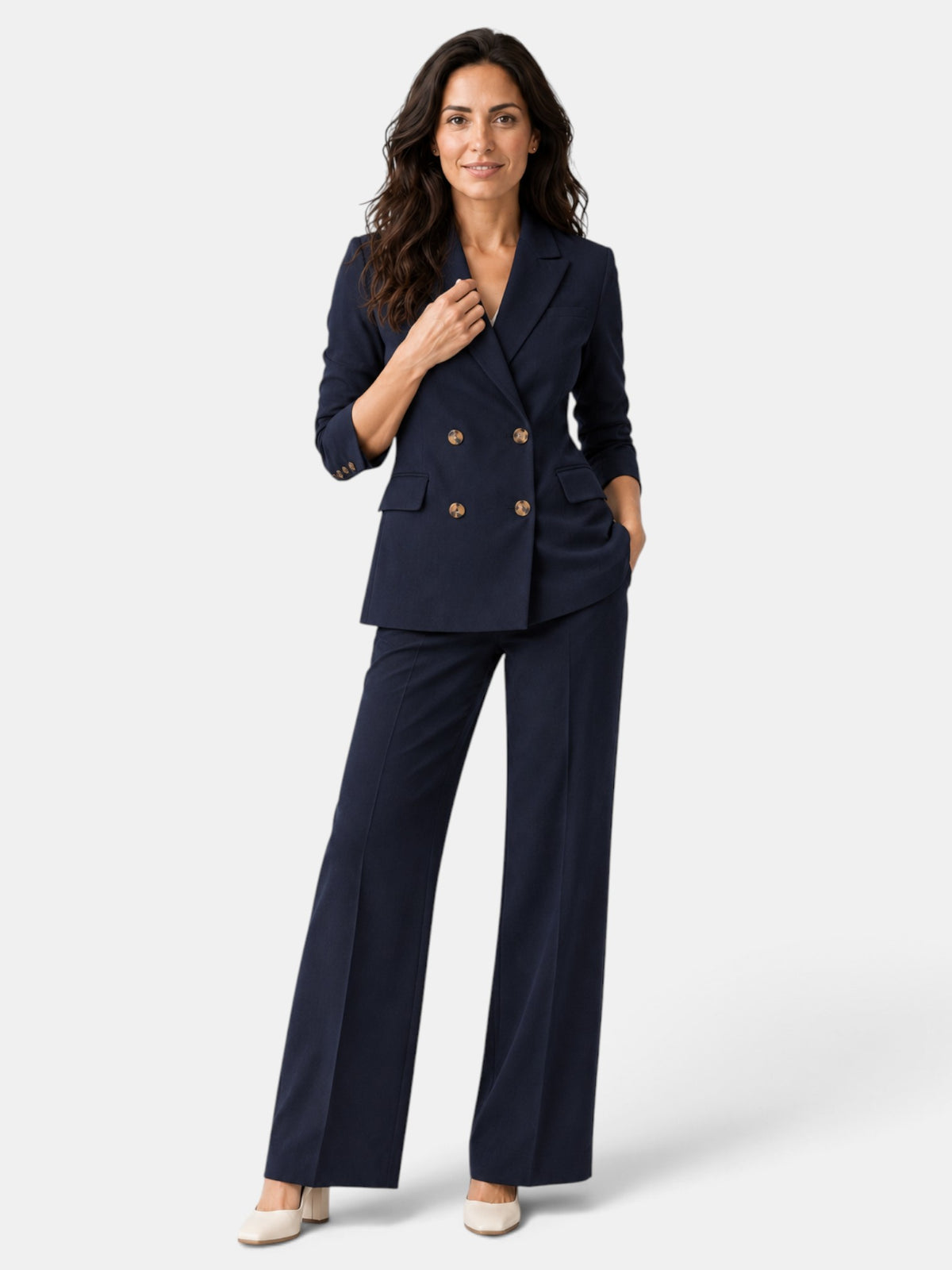 Women's Suit Blazer Wide-Leg Trousers