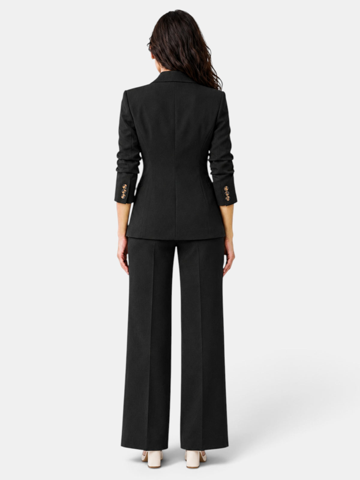 Women's Suit Blazer Wide-Leg Trousers