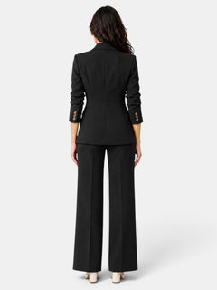 Women's Wide-Leg Pantsuit - Blazer and Pants