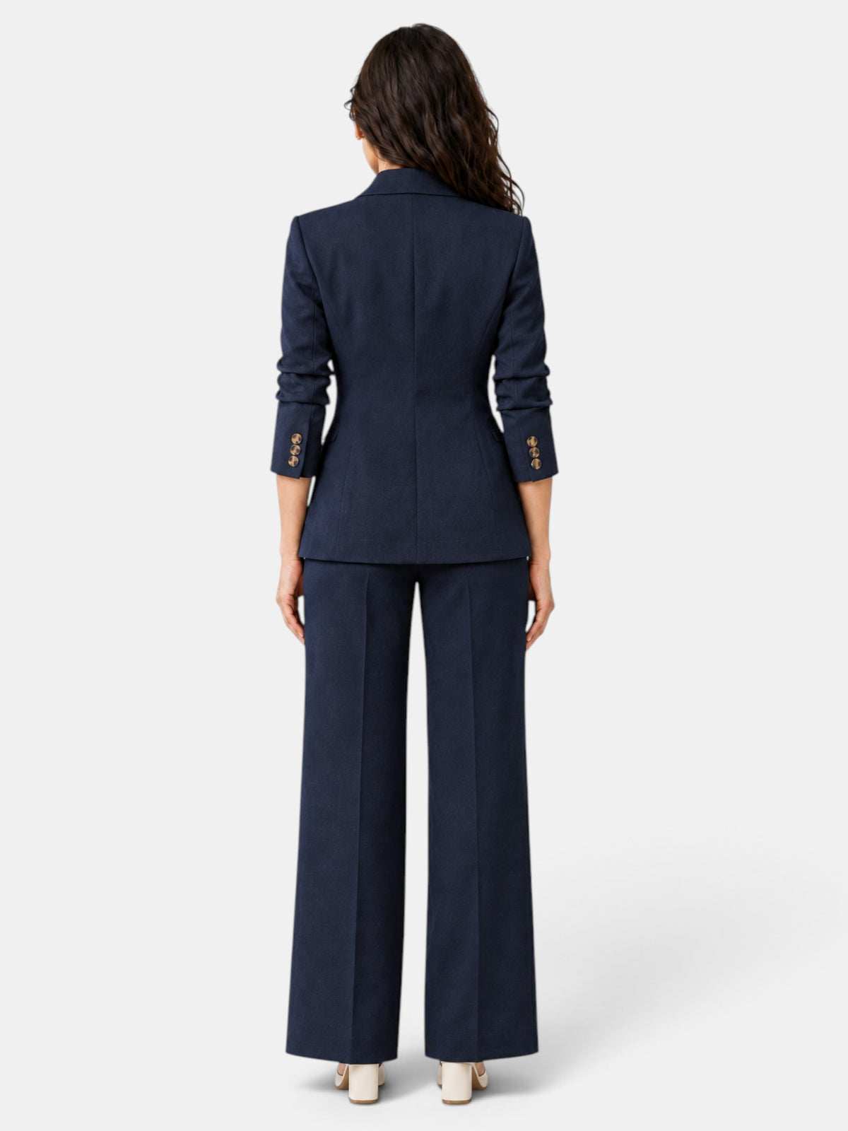 Women's Suit Blazer Wide-Leg Trousers