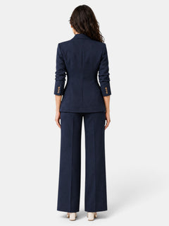 Women's Wide-Leg Pantsuit - Blazer and Pants