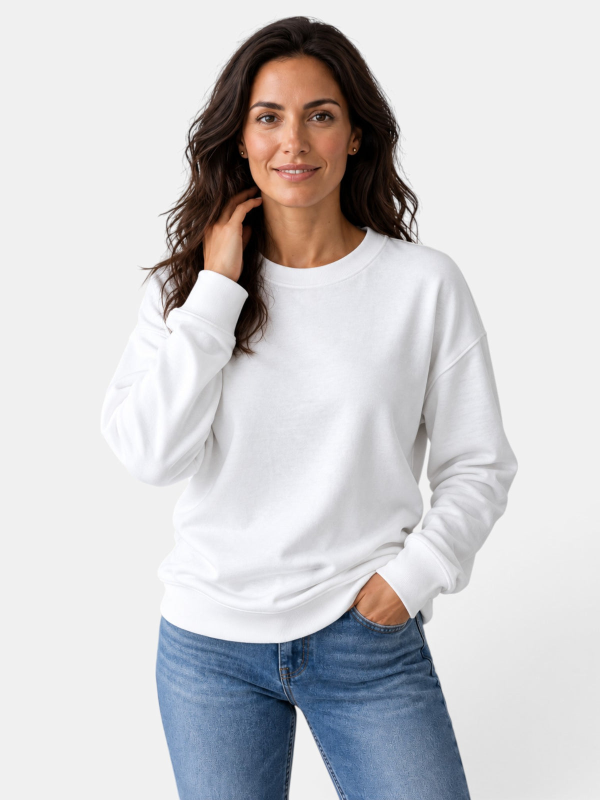 Sudadera de Mujer con Cuello Redondo y Manga Larga