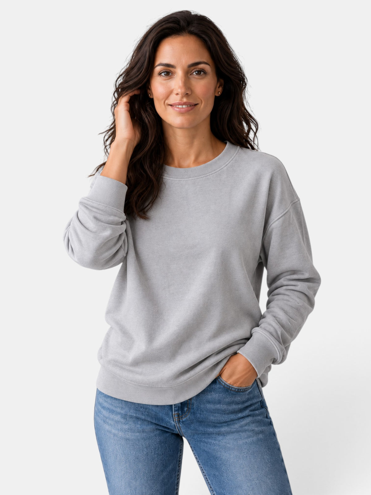 Sudadera de Mujer con Cuello Redondo y Manga Larga