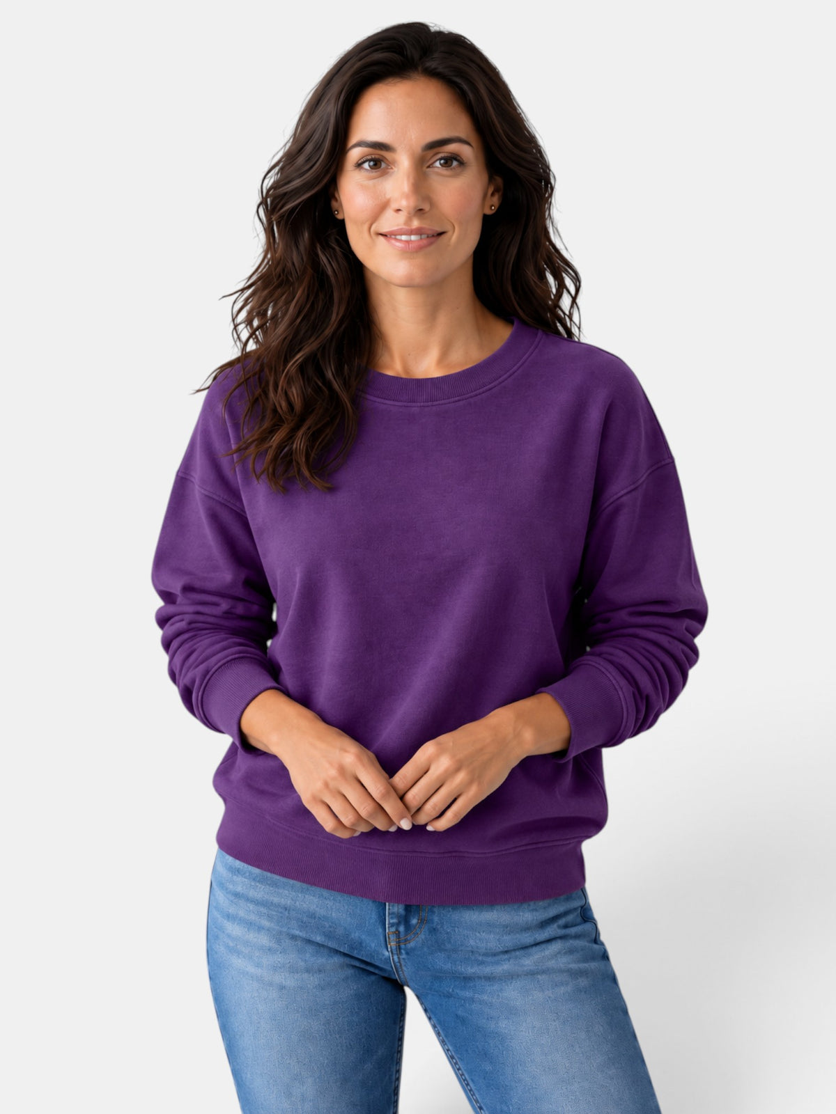 Sudadera de Mujer con Cuello Redondo y Manga Larga