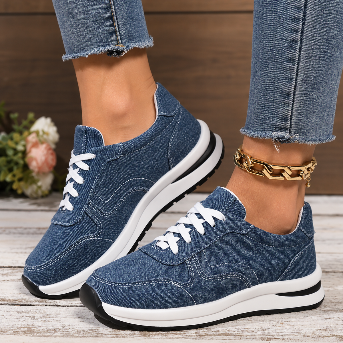 Zapatillas Barefoot de Lona para Mujer con Cordones