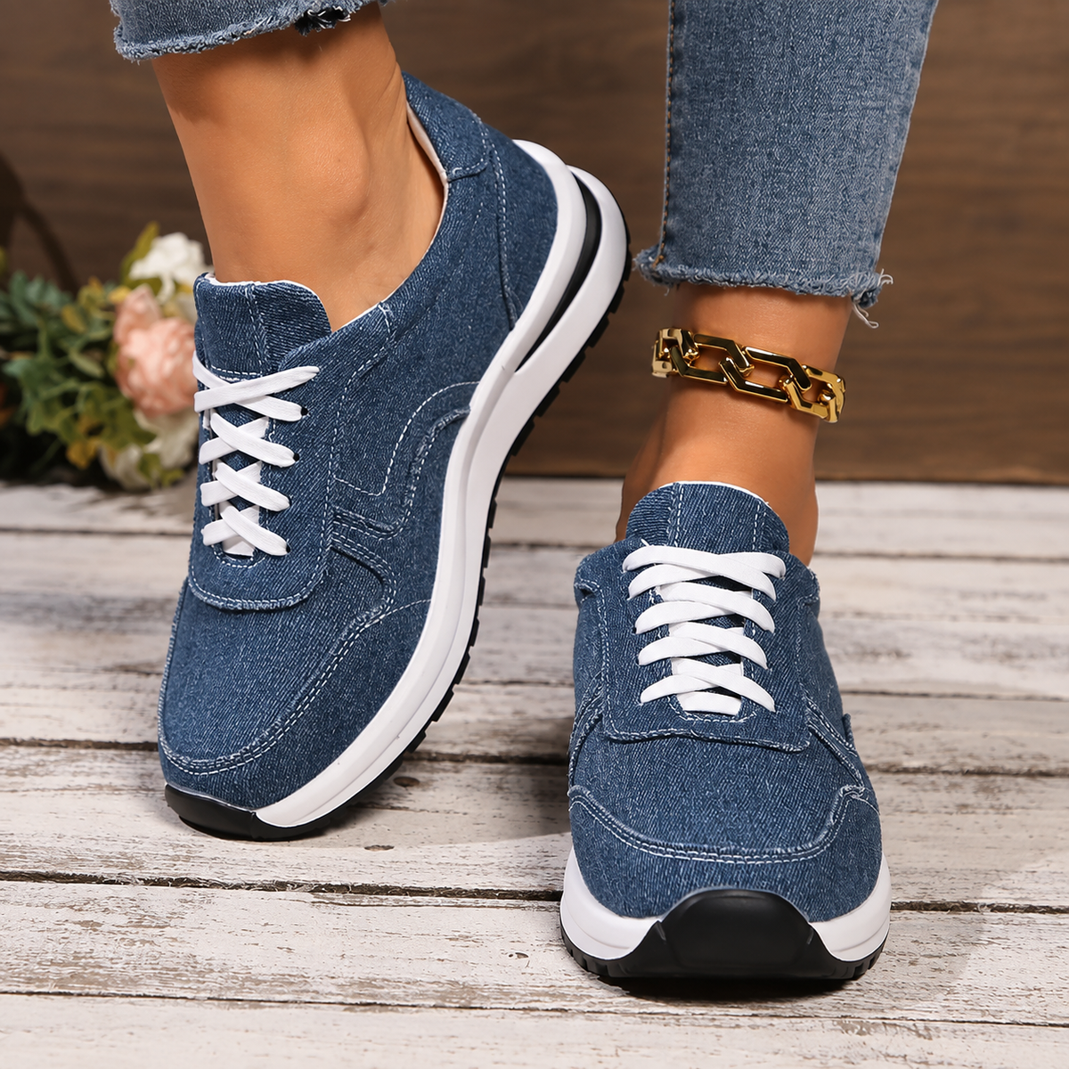 Zapatillas Barefoot de Lona para Mujer con Cordones