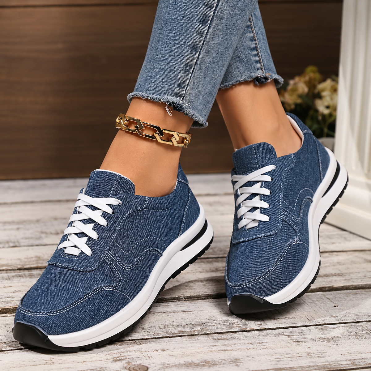 Zapatillas Barefoot de Lona para Mujer con Cordones