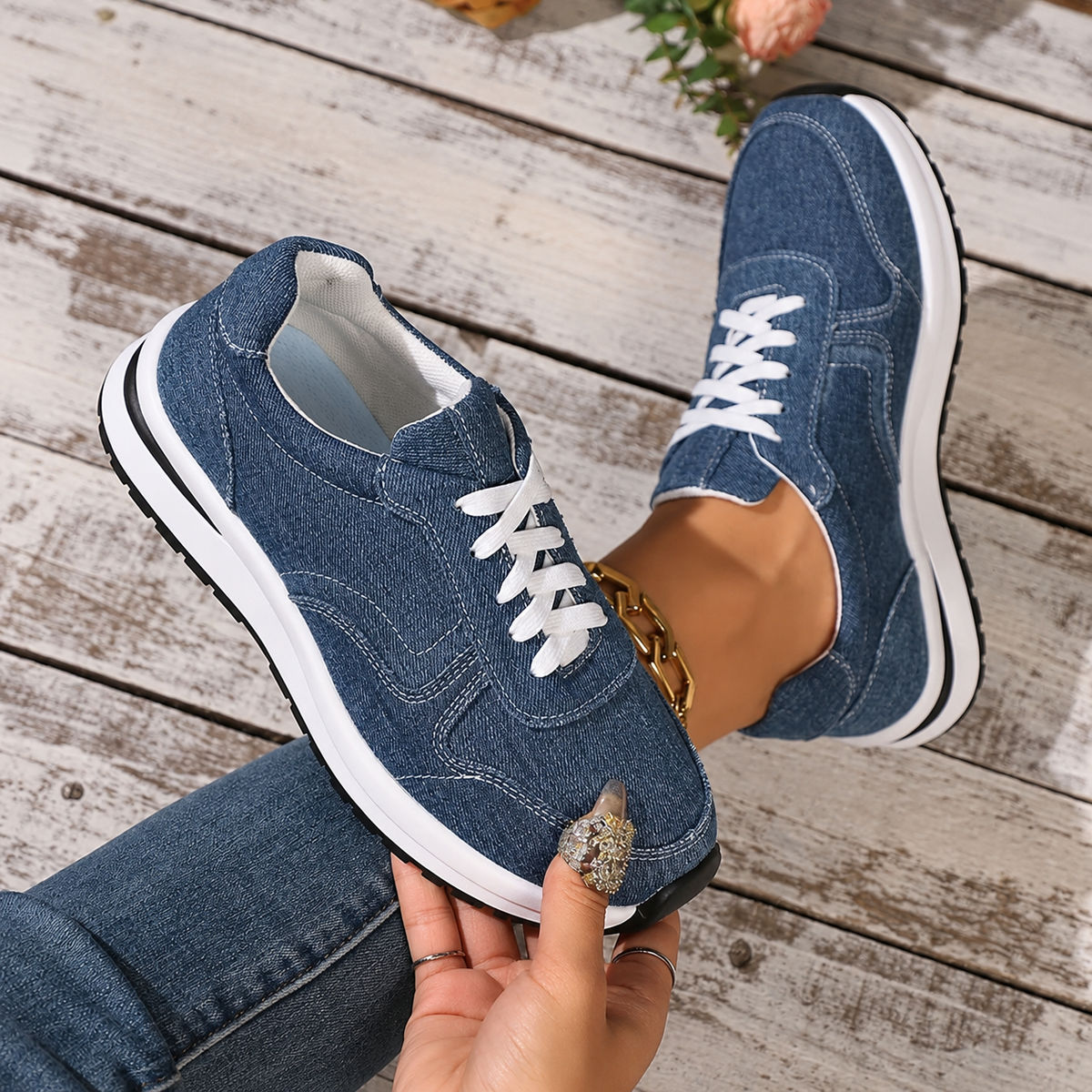 Zapatillas Barefoot de Lona para Mujer con Cordones