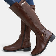Botas Altas Ortopédicas de Piel para Mujer con Paneles Elásticos