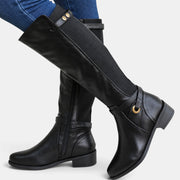 Botas Altas Ortopédicas de Piel para Mujer con Paneles Elásticos
