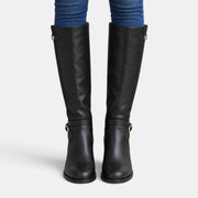 Botas Altas Ortopédicas de Piel para Mujer con Paneles Elásticos