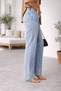 Women's Blue High Waist Wide Leg Jeans