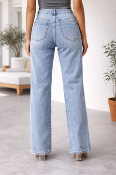 Women's Blue High Waist Wide Leg Jeans