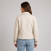 Premium Women's Cropped Jacket – Lightweight Button-Up Jacket with Classic Collar
