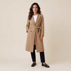 Abrigo Largo Mujer con Cinturón - Elegante Invierno