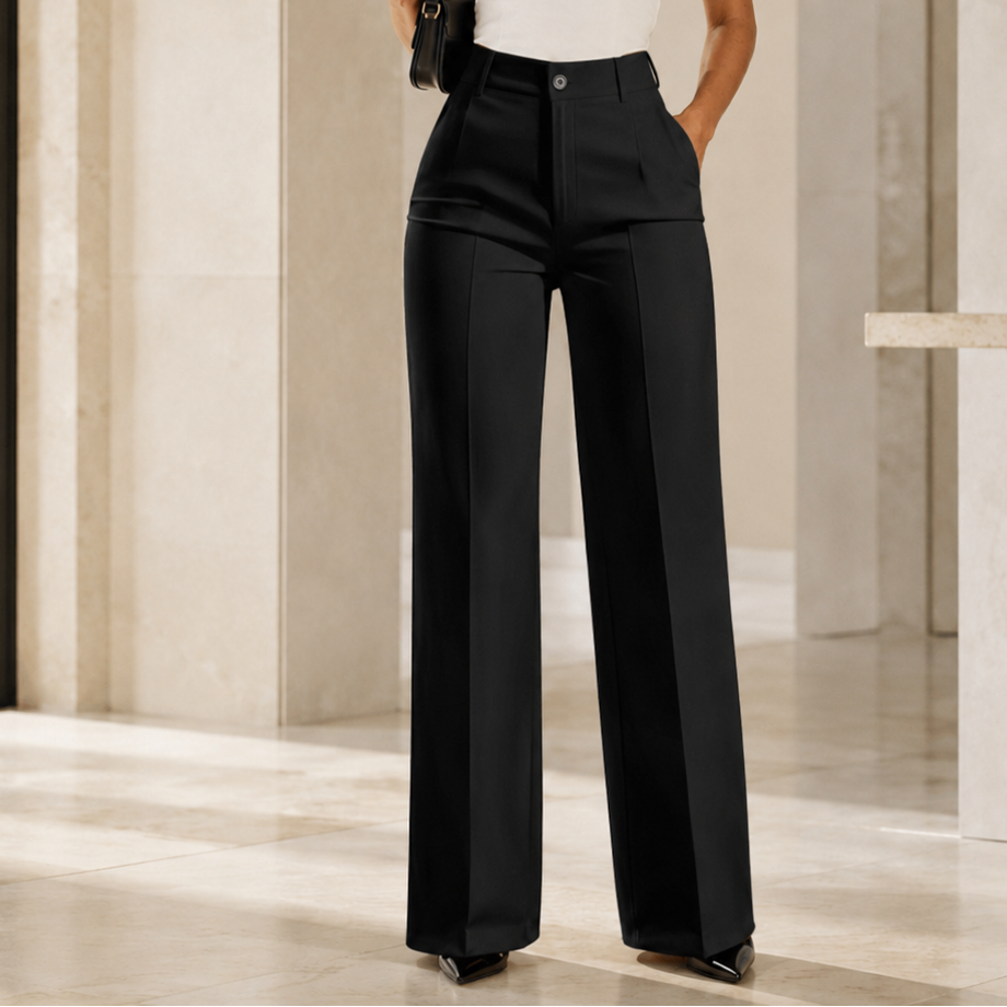 Pantalón Ancho Plisado de Talle Alto para Mujer