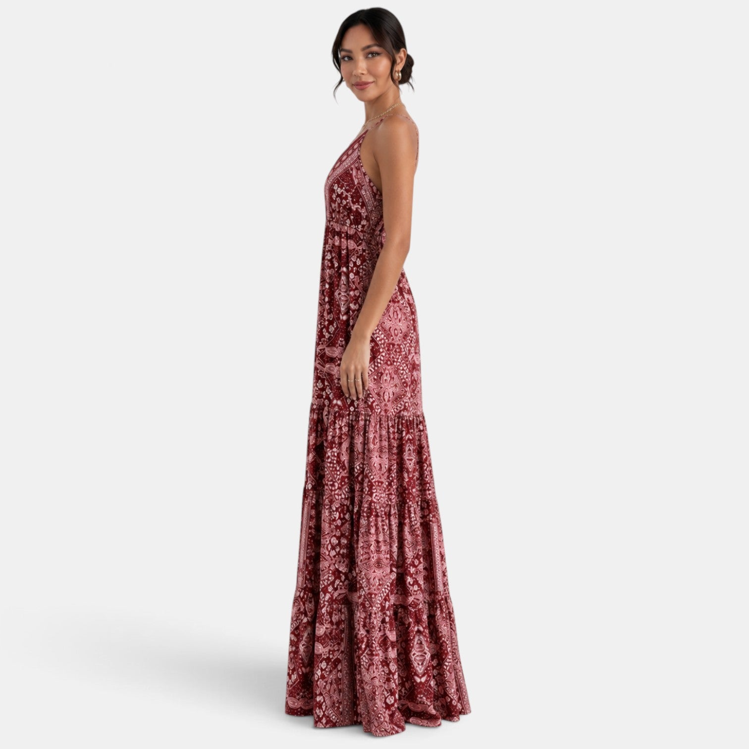 Women's Summer Boho Maxi Dress with Straps