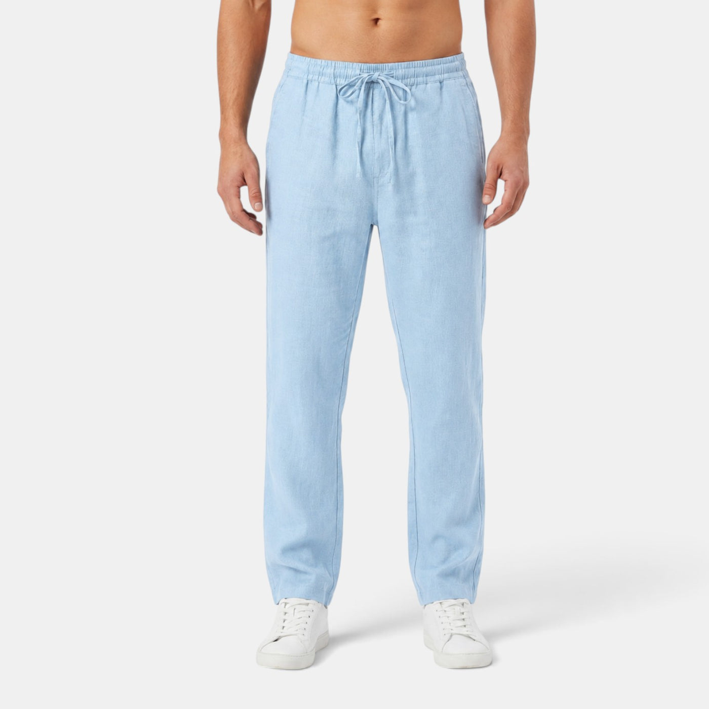 Pantalón Hombre Lino con Cintura Elástica Casual Verano