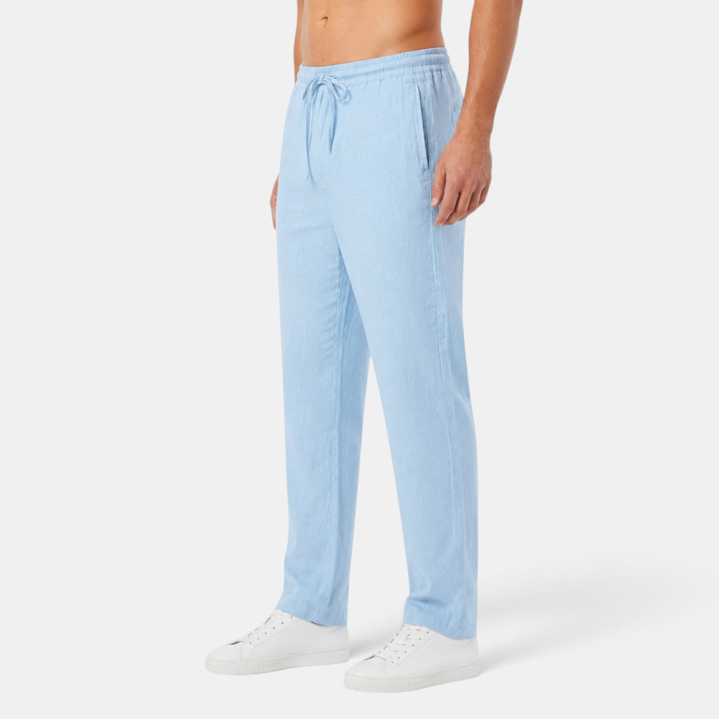 Pantalón Hombre Lino con Cintura Elástica Casual Verano