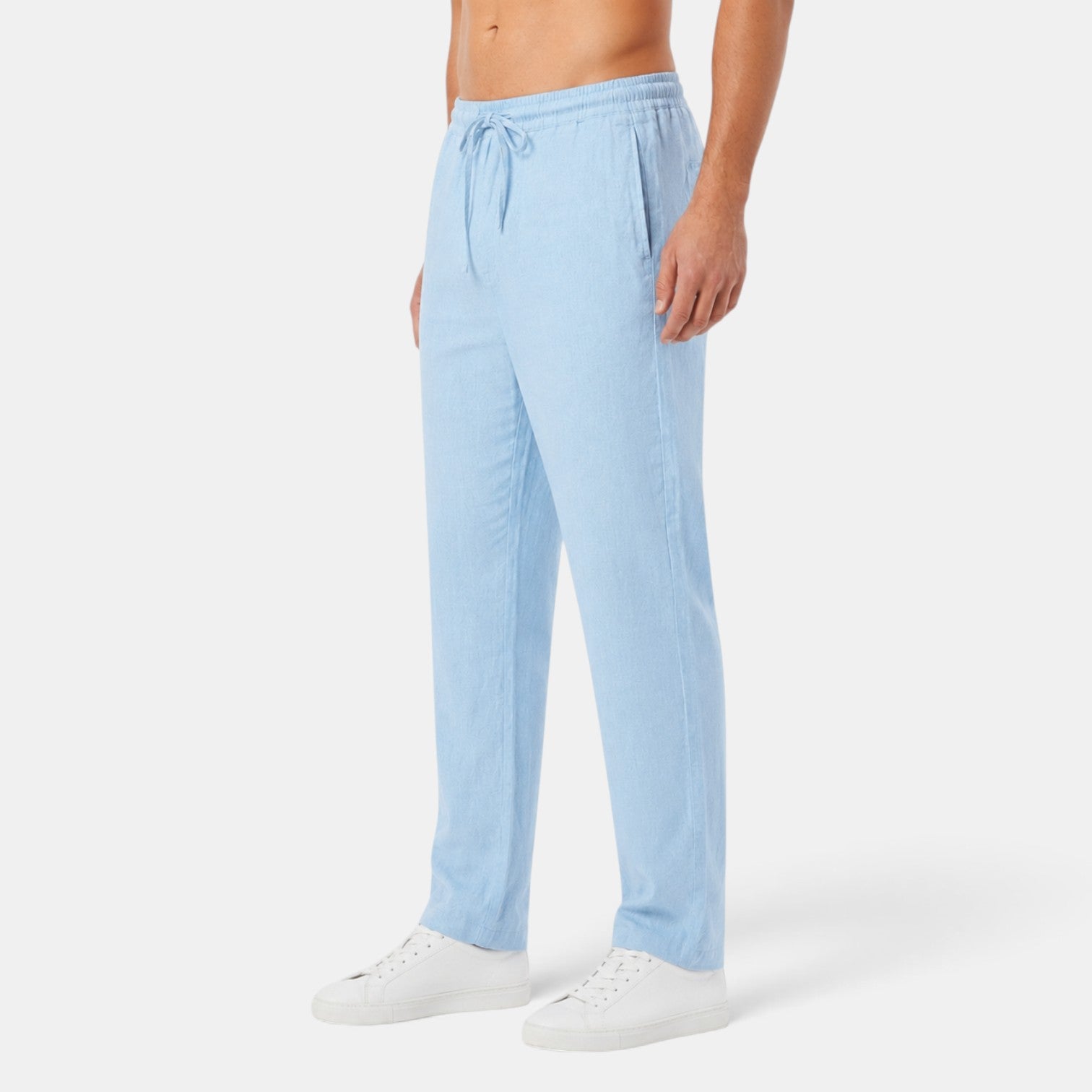 Pantalón Hombre Lino con Cintura Elástica Casual Verano