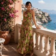 Women's Green Floral Maxi Dress